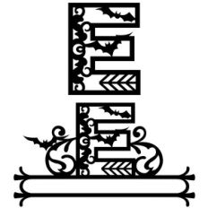 halloween monogram and nameplate e