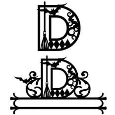 halloween monogram and nameplate d