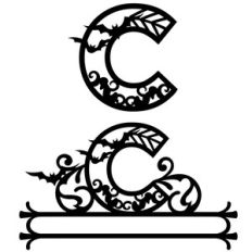halloween monogram and nameplate c