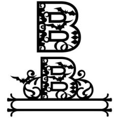 halloween monogram and nameplate b