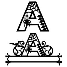 halloween monogram and nameplate a