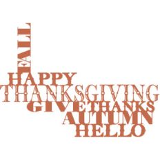 happy fall word art