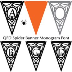 qfd spider banner monogram font