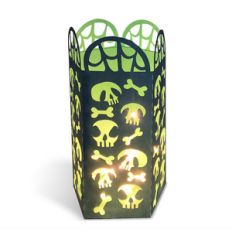halloween lantern with skulls