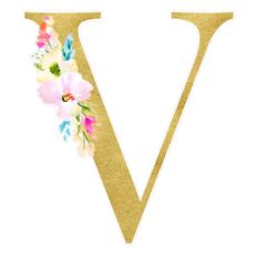 letter v floral monogram
