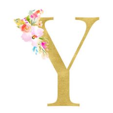 floral alphabet letter y