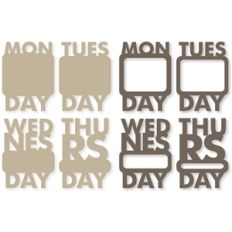 3x4 weekday's cards