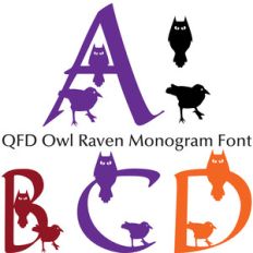 qfd owl raven monogram font