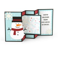 shutter card center panel snowman