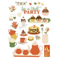 autumn tea party planner stickers