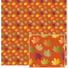 autumn leaves on rust pattern