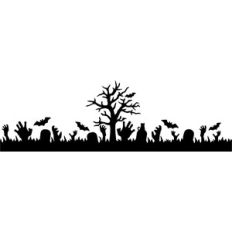 zombies scene in the cemetery border