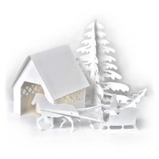 3d tea light village covered bridge