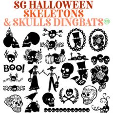 sg halloween skeletons and skulls dingbats font