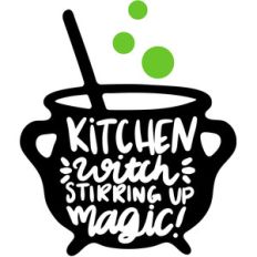 kitchen witch stirring up magic