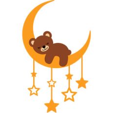 baby bear sleeping in the stars