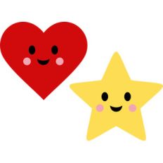 cute heart and star