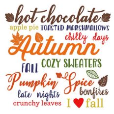 autumn word art