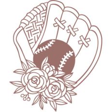 baseball mitt floral