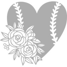 baseball heart floral