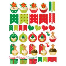 christmas cupcake tags and stickers