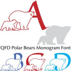 qfd polar bears monogram font