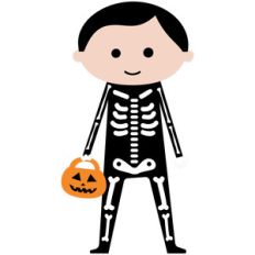 skeleton boy halloween night