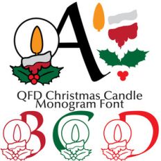 qfd christmas candle monogram font