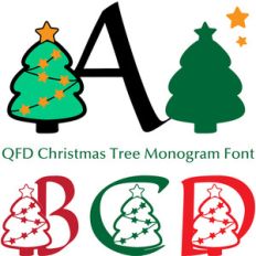 qfd christmas tree monogram font