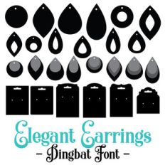 elegant earrings dingbat font