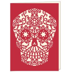 mexican day of the dead sugar skull card
