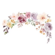 watercolor purple floral wreath