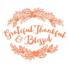 grateful, thankful and blessed