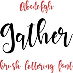 gather brush lettering font