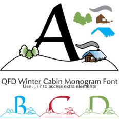 qfd winter cabin monogram font