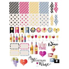 wine-themed planner stickers