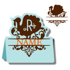 monogram place card and nameplate - turkey r