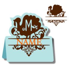 monogram place card and nameplate - turkey m