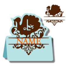 monogram place card and nameplate - turkey l