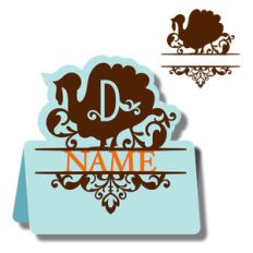 monogram place card and nameplate - turkey d