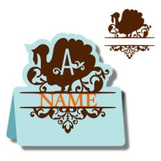 monogram place card and nameplate - turkey a