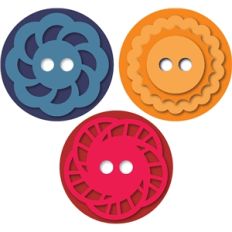 3 antique buttons set