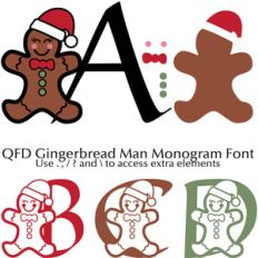 qfd gingerbread man monogram font