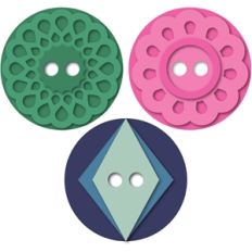 3 antique buttons set