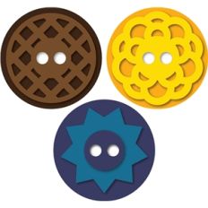 3 antique buttons set