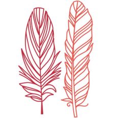 two papercut feathers