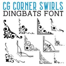 cg corner swirls dingbats