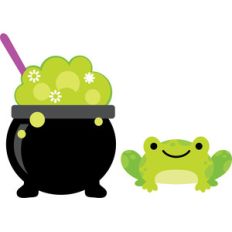 caldron and frog - pumpkin party