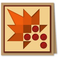 leaf berries patchwork 5x5 card
