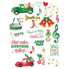christmas music-themed planner stickers